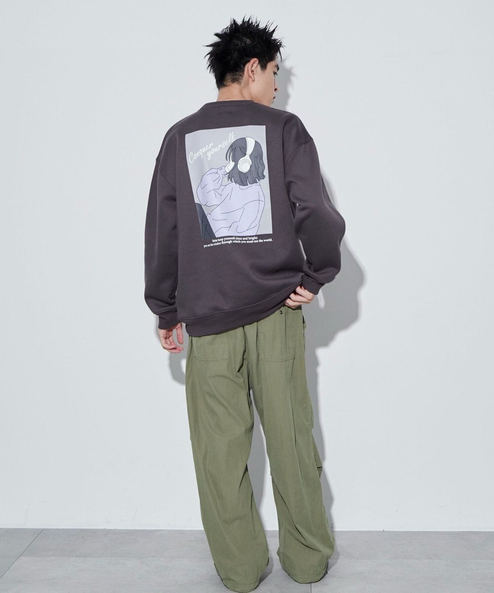 WEGO 【ユニセックス着用ITEM】ガールイラストグラフィックプルオーバー 