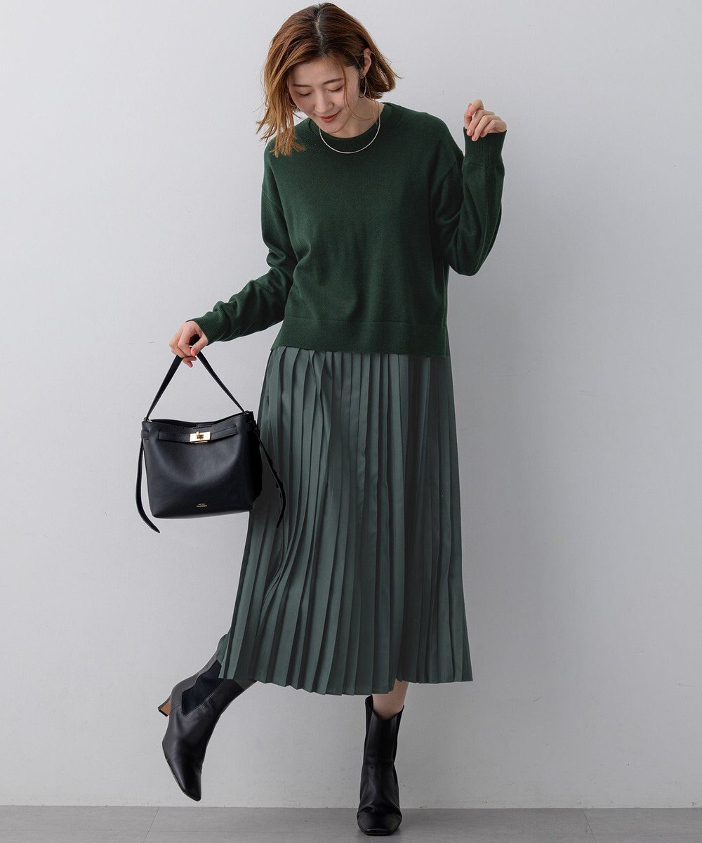 23区 L ニットセットアップ プリーツコンビ ワンピース 