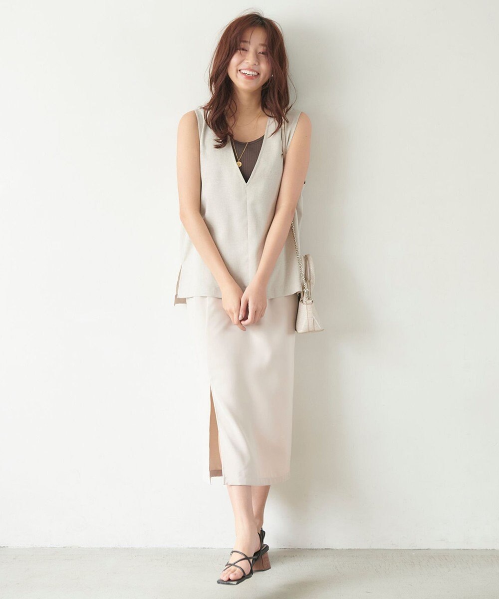 Feroux カップ付きリブ タンクトップ 