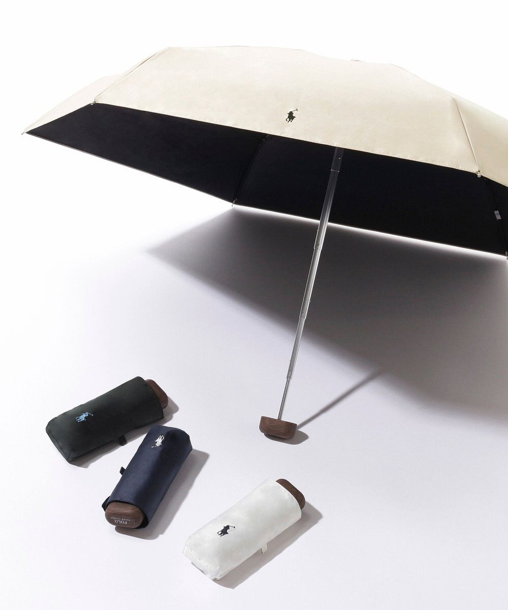 MOONBAT 【WEB限定】POLO RALPH LAUREN(ポロ ラルフローレン) 晴雨兼用日傘 折りたたみ傘 コンパクト PPワンポイント刺繍 一級遮光 遮熱 UV 