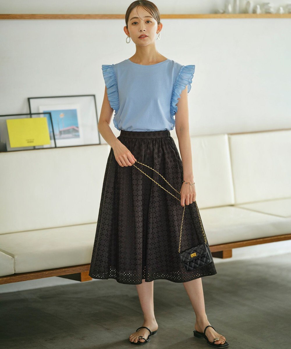 組曲 S 【WEB限定】エンブロイダリーレース フレアスカート 