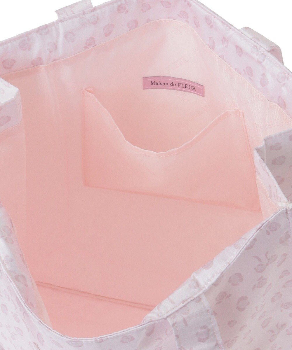 Maison de FLEUR リボンレオパードスクエアトートバッグ 