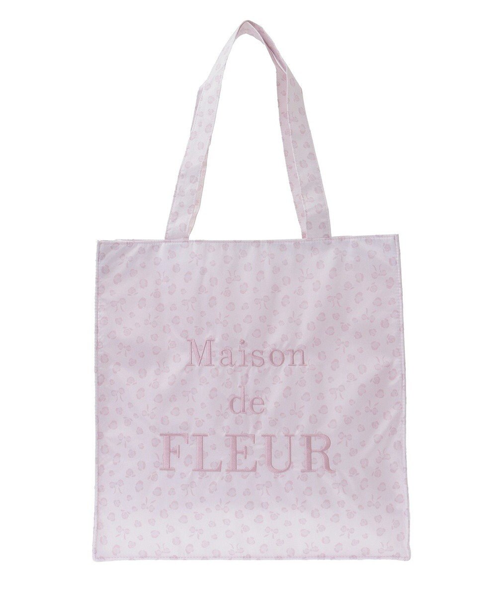 Maison de FLEUR リボンレオパードスクエアトートバッグ 