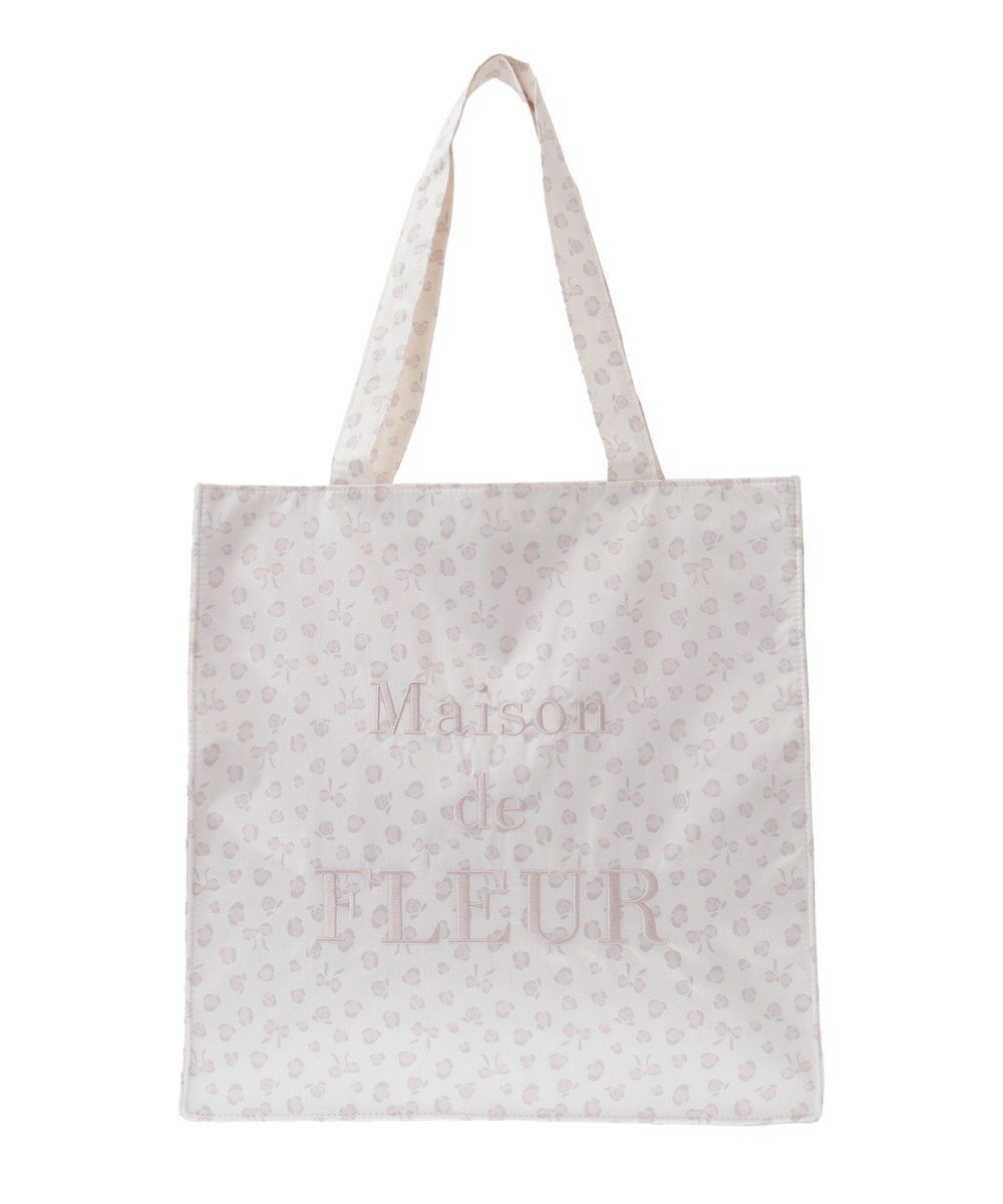 Maison de FLEUR リボンレオパードスクエアトートバッグ 