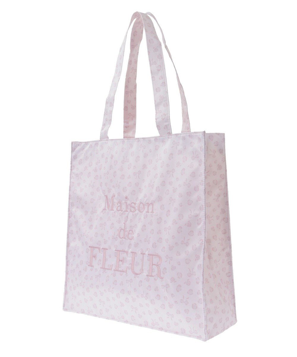 Maison de FLEUR リボンレオパードスクエアトートバッグ 