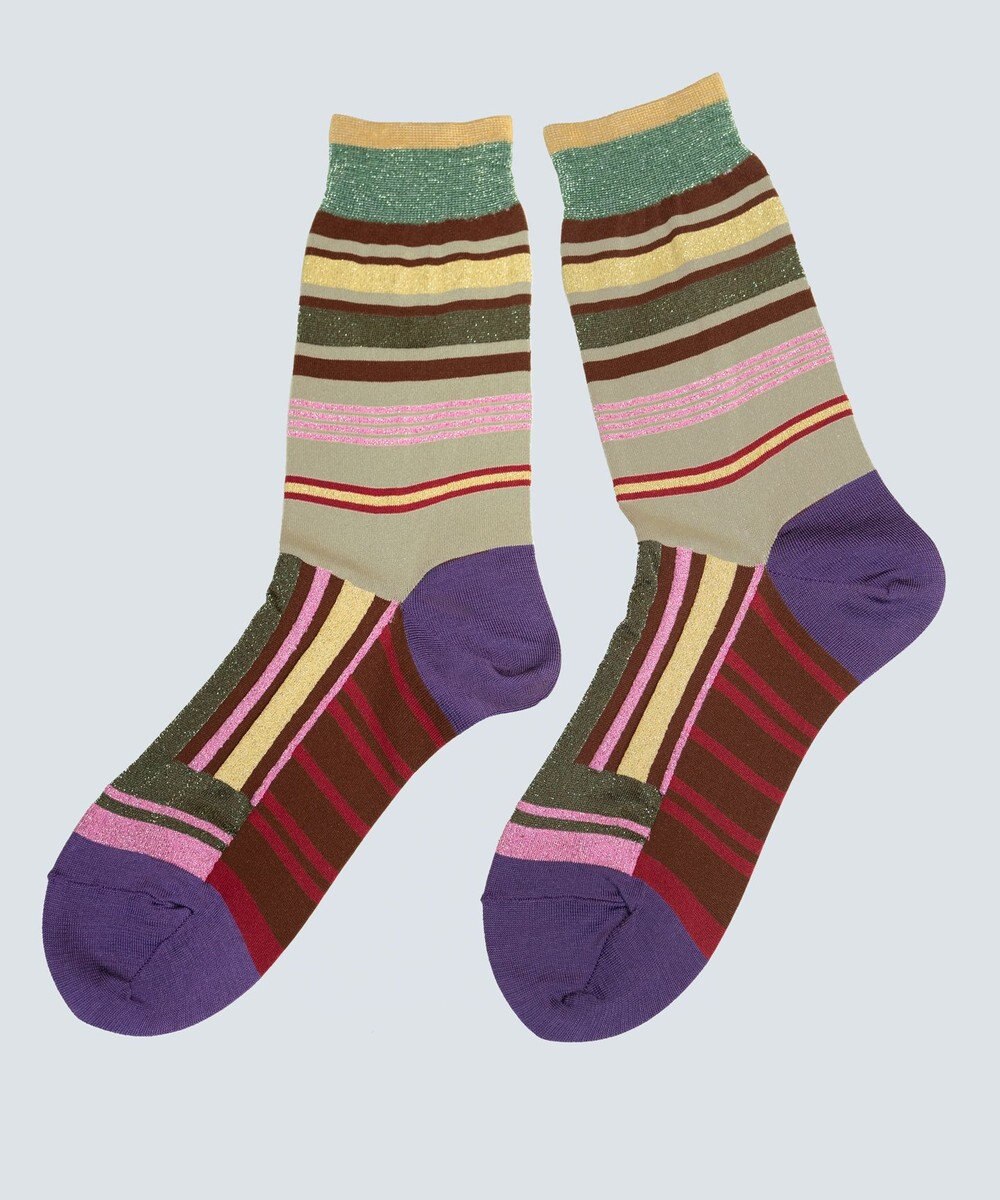 COQ HORIZON ラメボーダーソックス 