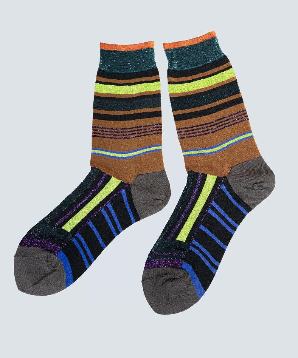COQ HORIZON ラメボーダーソックス 