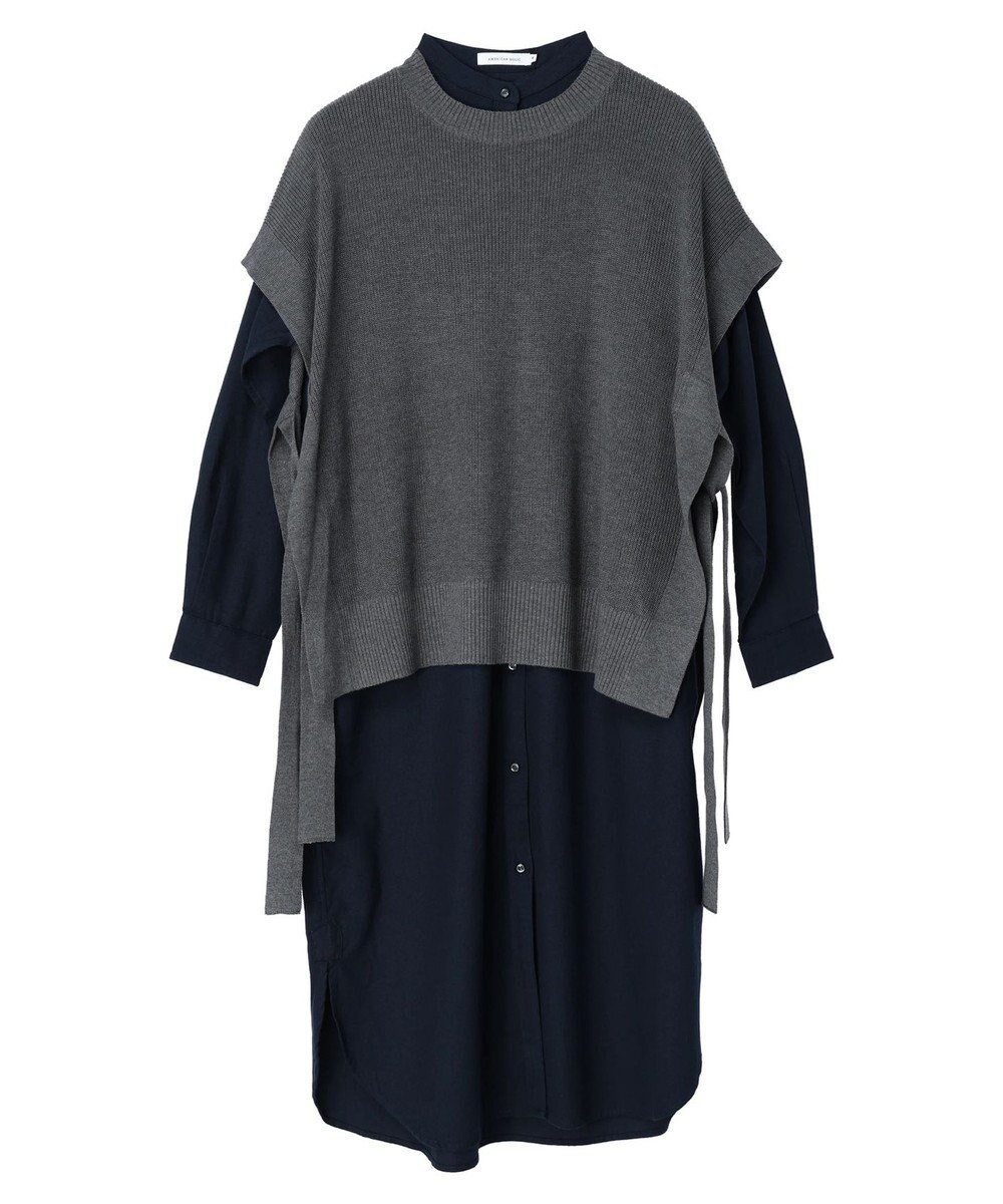 AMERICAN HOLIC ＳＥＴ　シャツワンピース＋ニットベスト 