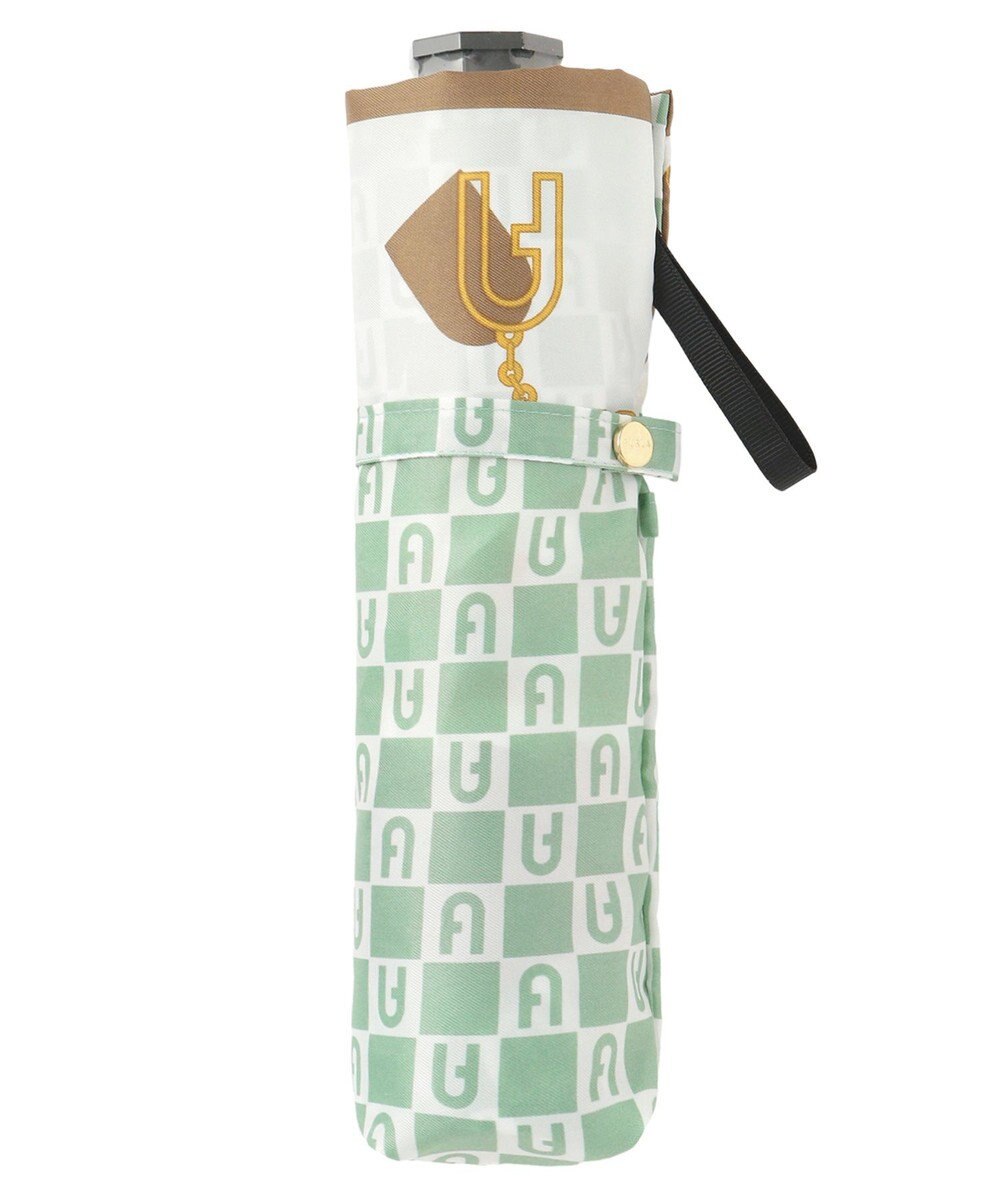 MOONBAT FURLA 折りたたみ傘 チャーム＆ロゴプリント UV 耐風 日本製 