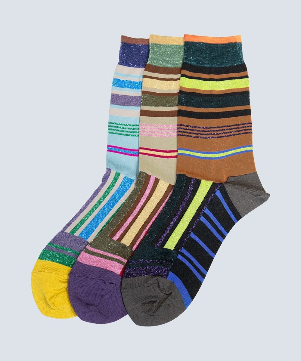 COQ HORIZON ラメボーダーソックス 