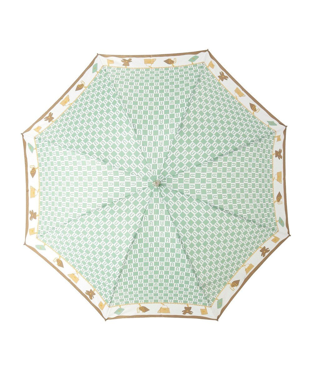 MOONBAT FURLA 折りたたみ傘 チャーム＆ロゴプリント UV 耐風 日本製 