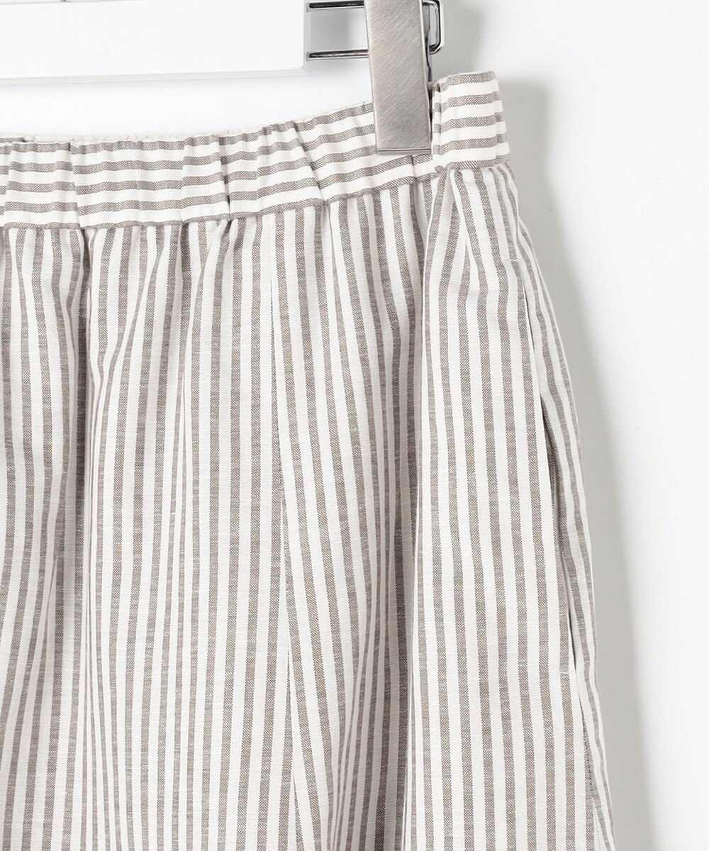 J.PRESS LADIES L リネンMIX ストライプ フレア スカート 
