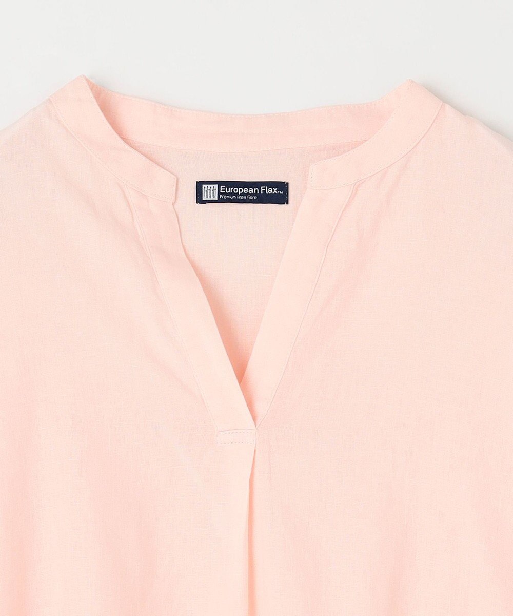 ANY L 【手洗い可能】ヨーロピアンリネンスキッパーネックブラウス 