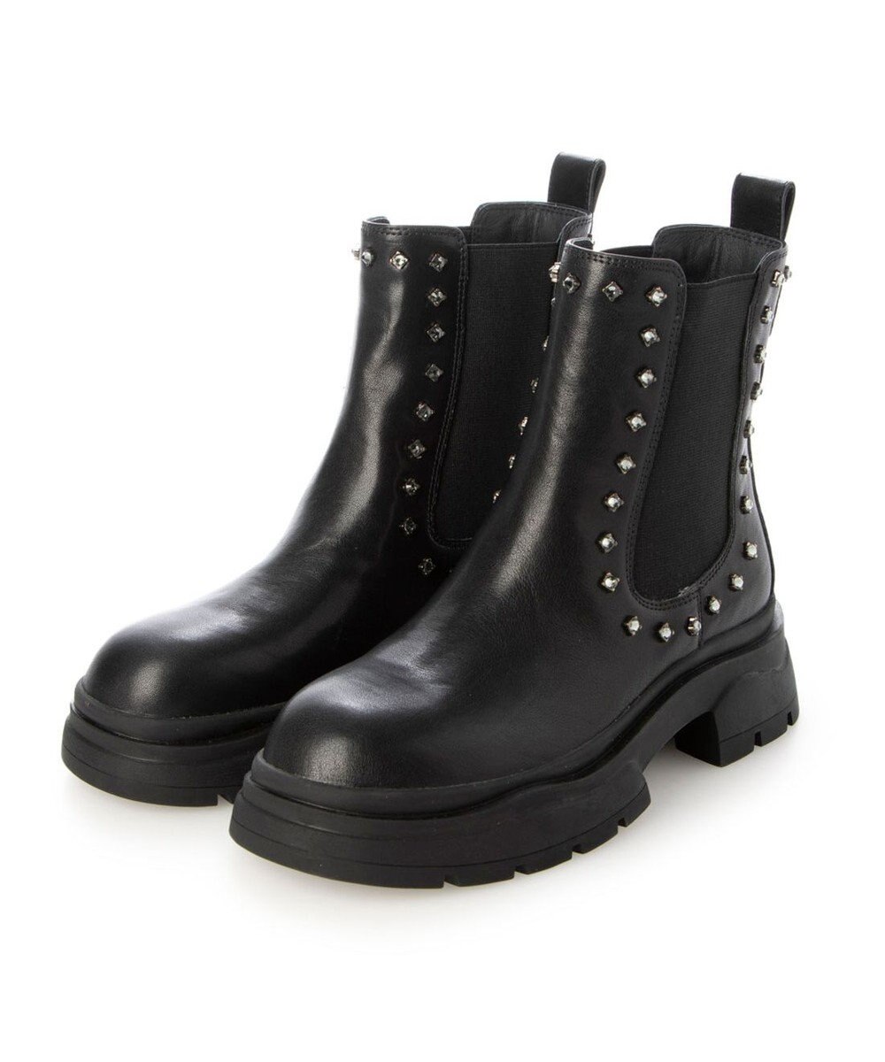 MODE ET JACOMO <carino>サイドゴアビジューショートブーツ 