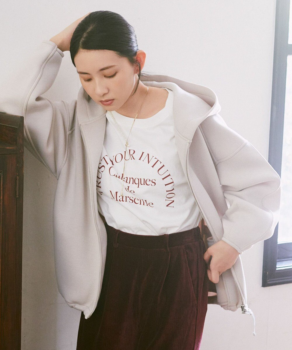 earth music&ecology 【軽量】ダンボールニットフーディーブルゾン 