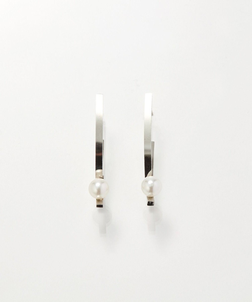 Phoebe <オンワード限定セット>【金属アレルギー対応】ワントップパールネックレス×クロスラインパールピアス/サージカルステンレス 