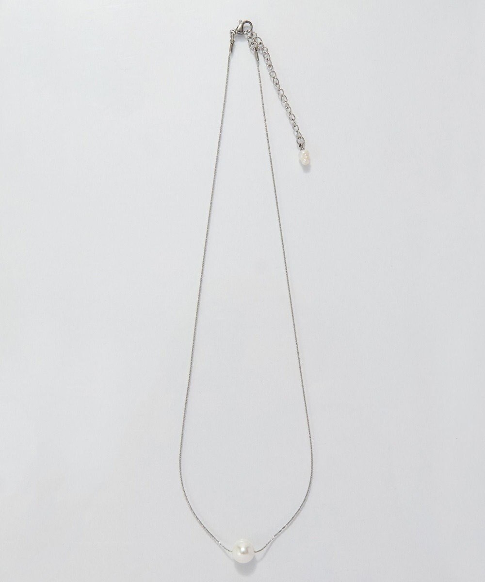 Phoebe <オンワード限定セット>【金属アレルギー対応】ワントップパールネックレス×クロスラインパールピアス/サージカルステンレス 