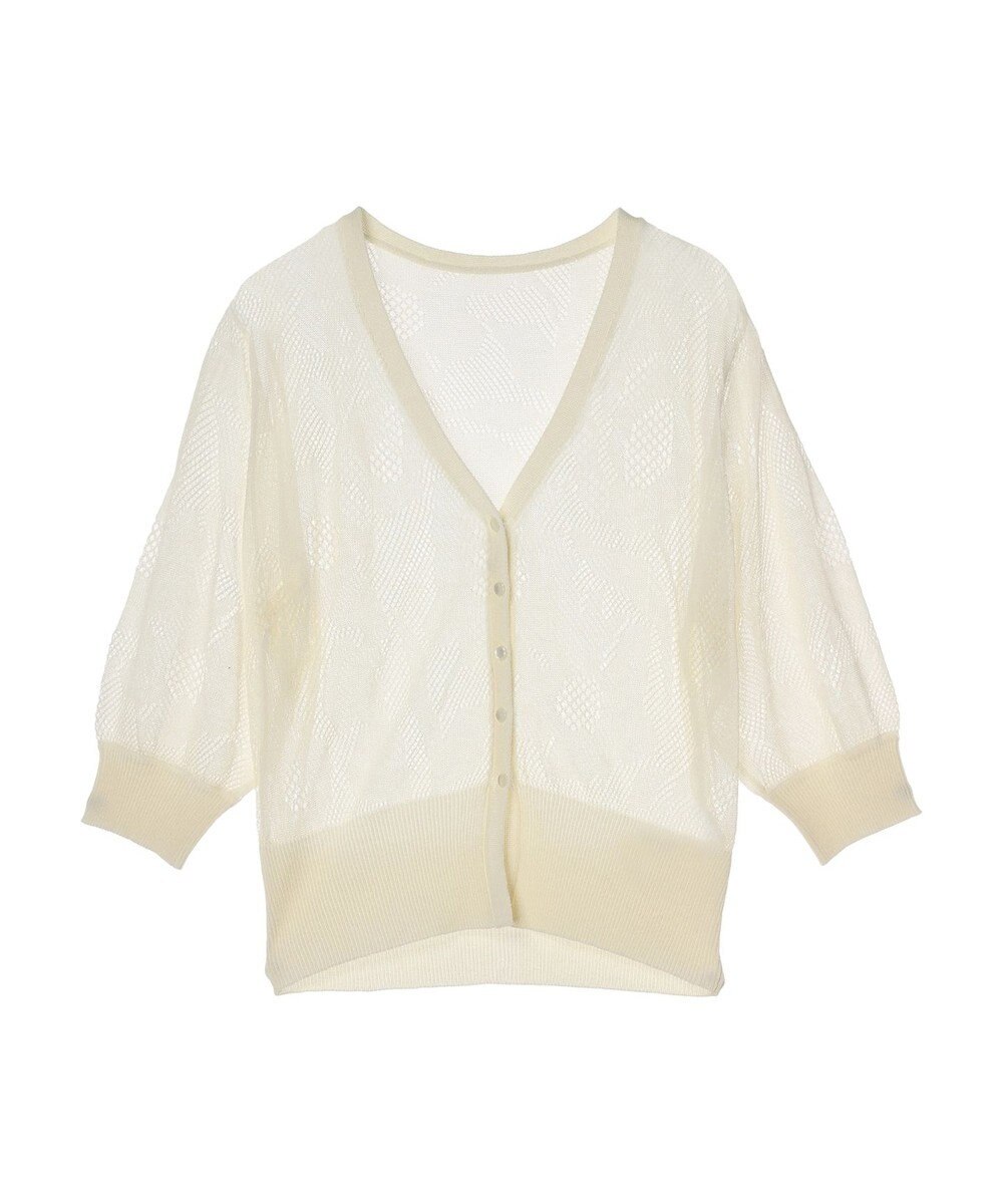 earth music&ecology 花柄シアーカーディガン 