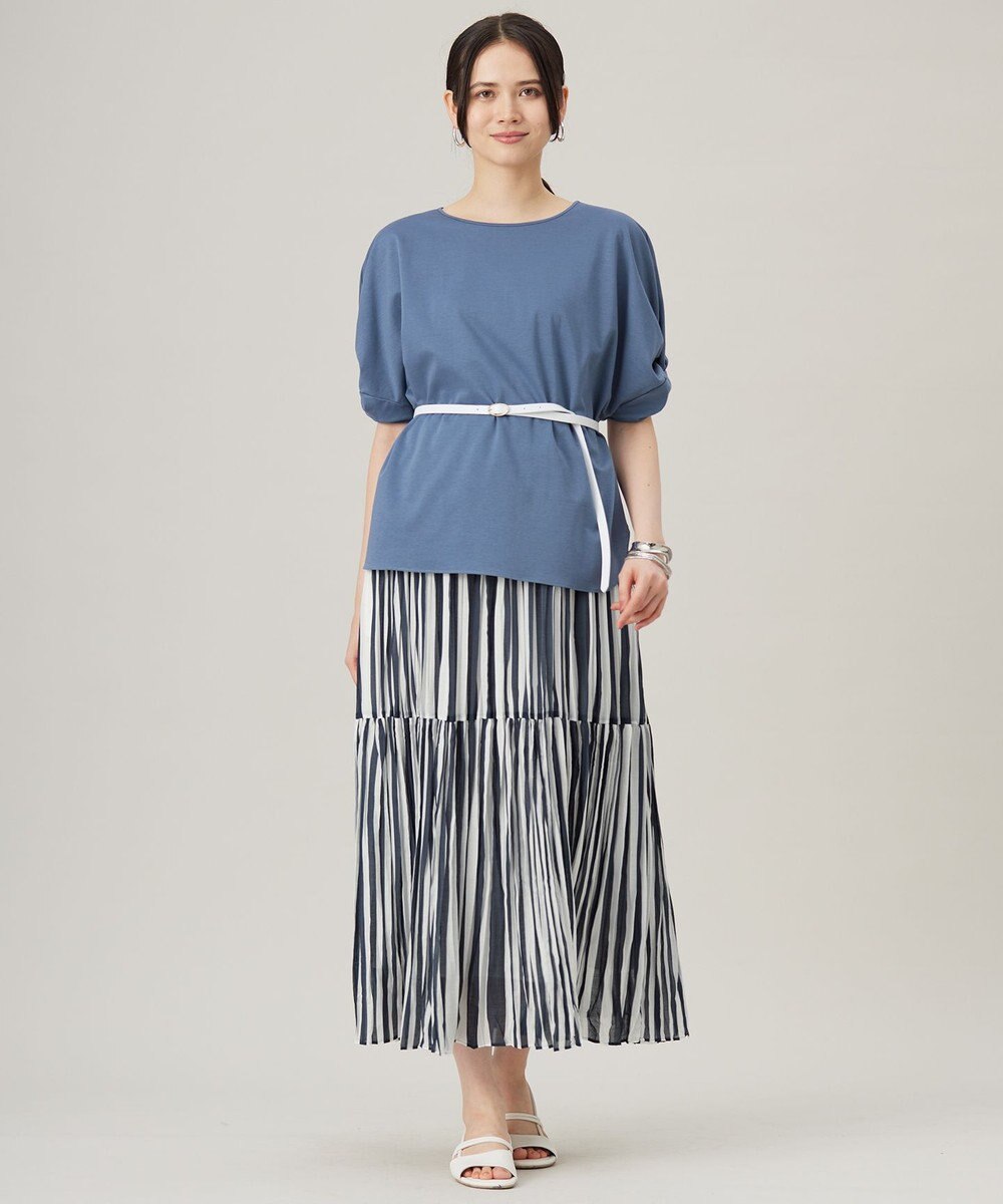 自由区 S 【接触冷感・UVカット・吸水速乾・抗菌防臭・洗える】ハイツイストポンチスリーブディティール カットソー 