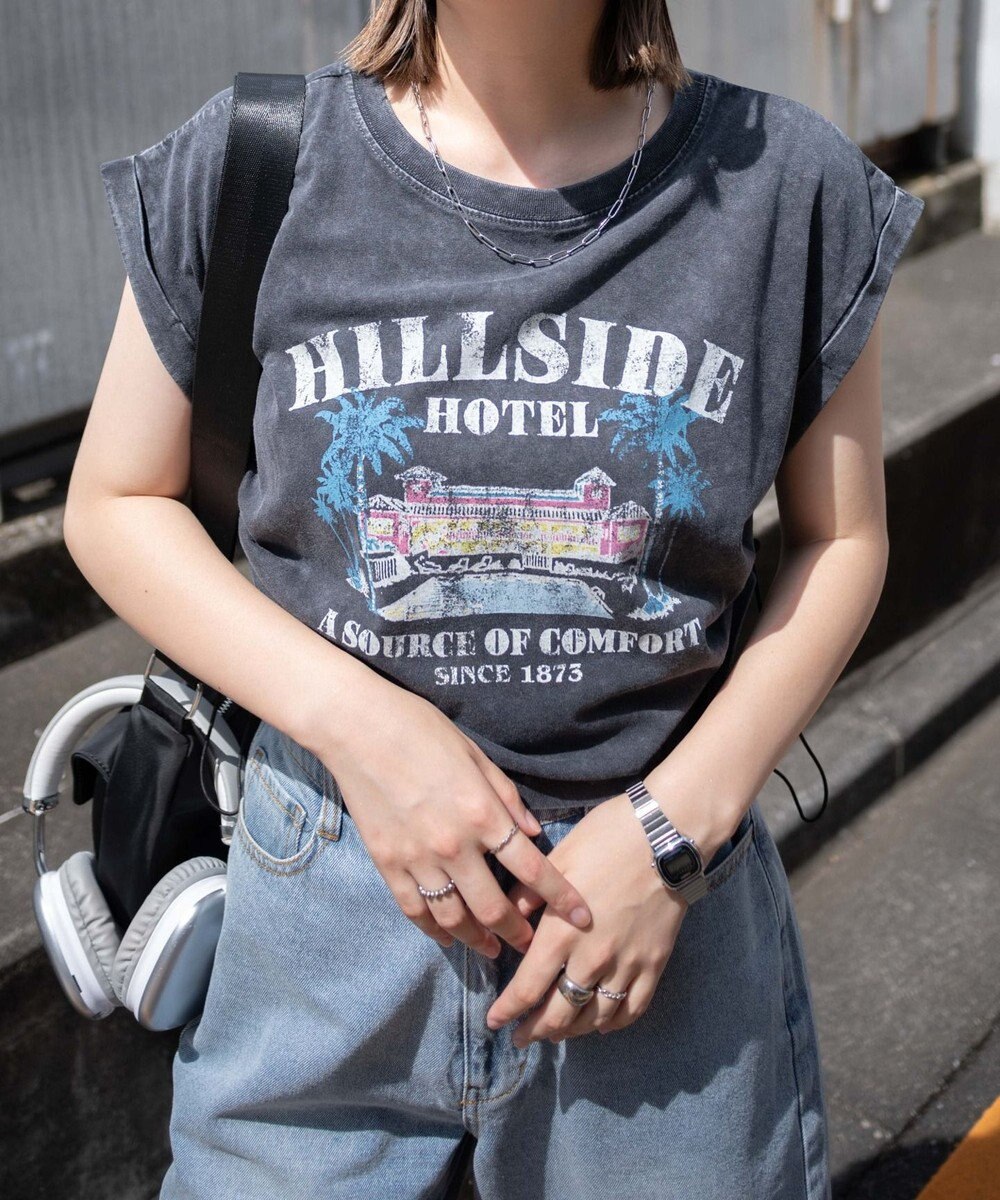 WEGO ヴィンテージウォッシュドロストデザインT 