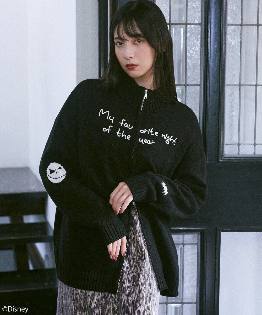 earth music&ecology ナイトメア／ダブルジップニットカーディガン 