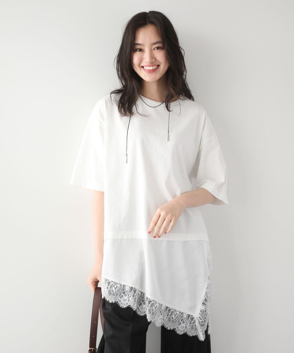 Green Parks レースドッキングＴシャツ 