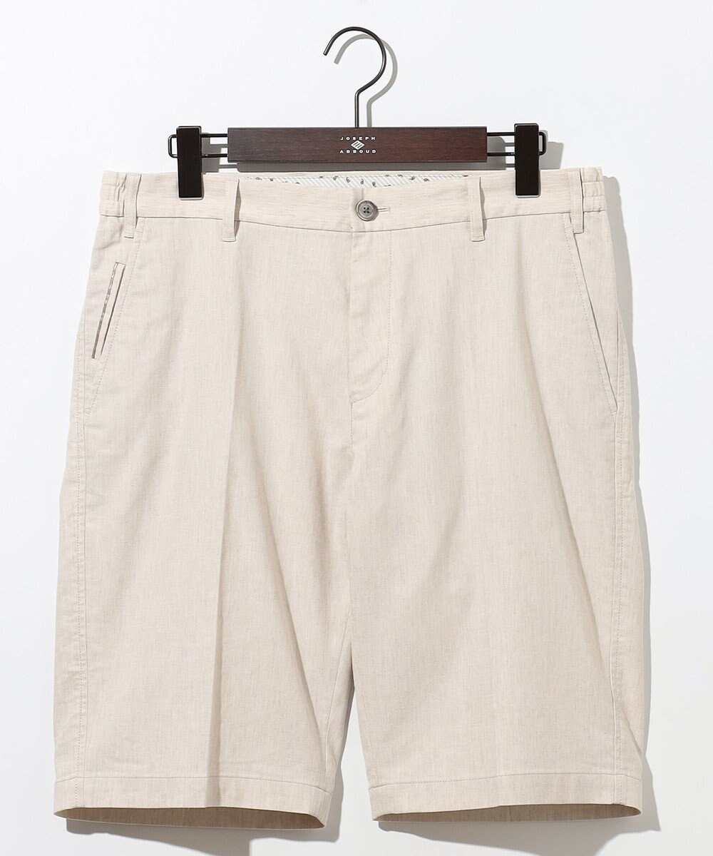 JOSEPH ABBOUD 【ウエストも伸びる/清涼/ストレッチ】ストレッチリネンシャンブレーショートパンツ 