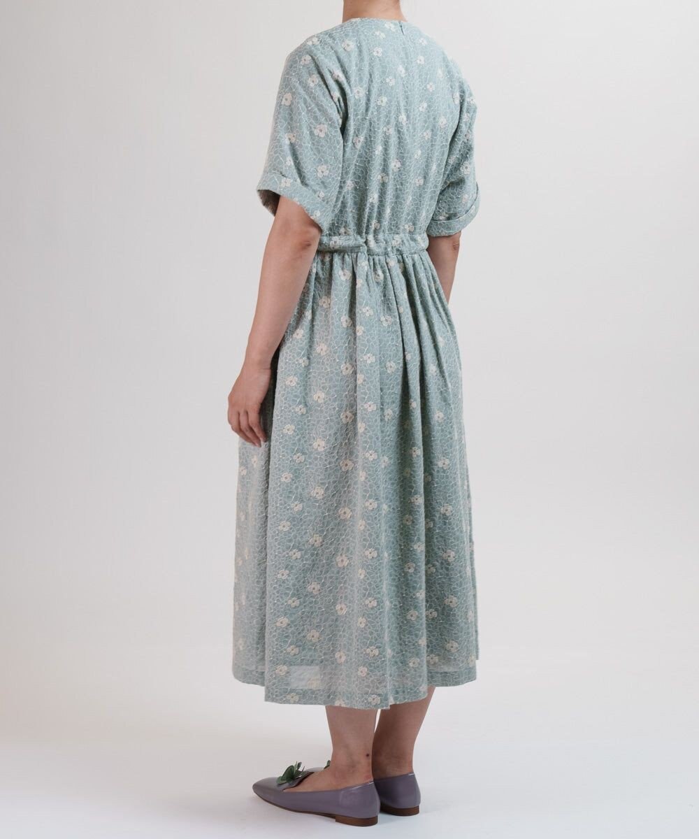 muuc 【手刺繍のような刺繍が美しい】ハイドランジア ドレス 