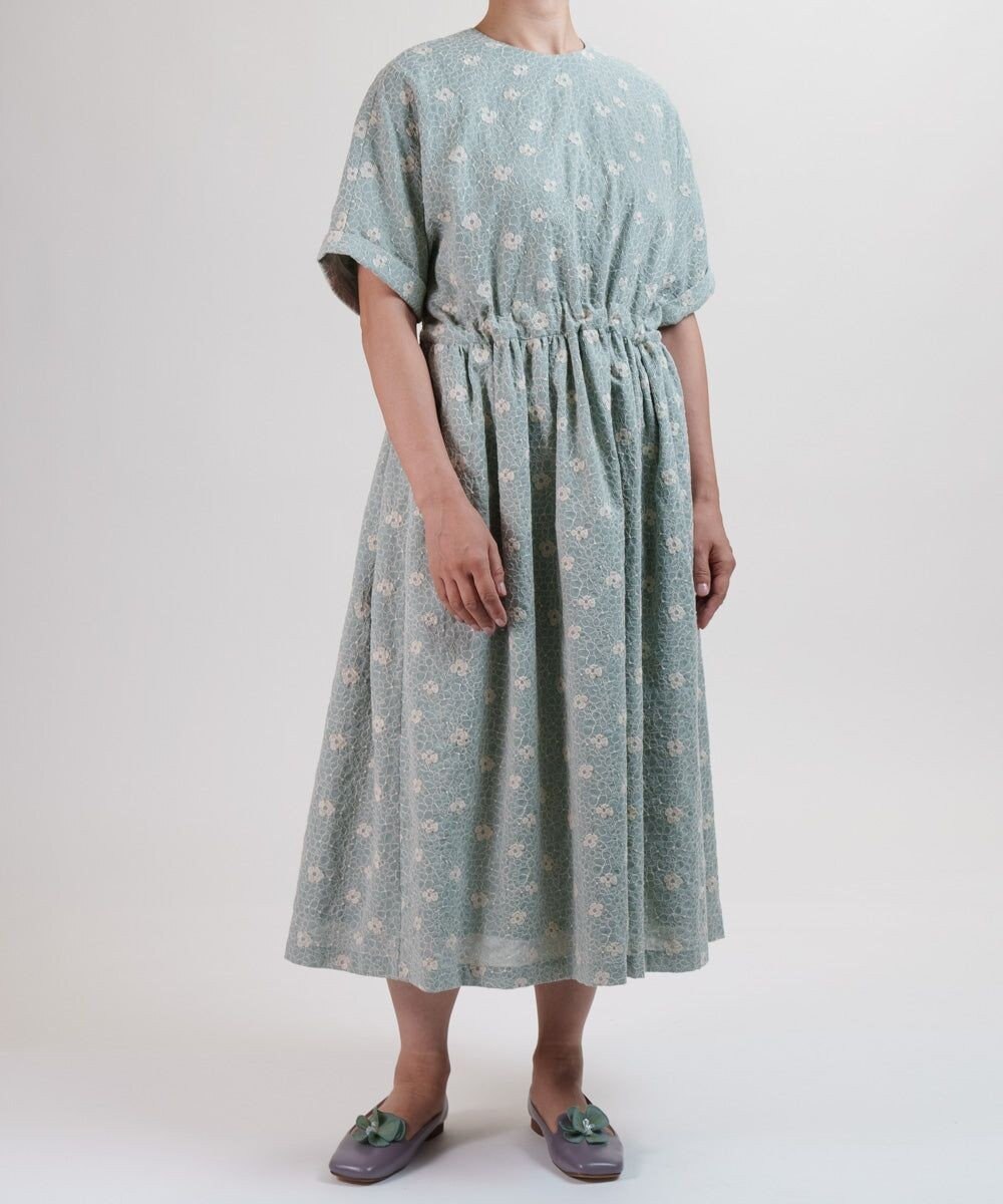 muuc 【手刺繍のような刺繍が美しい】ハイドランジア ドレス 