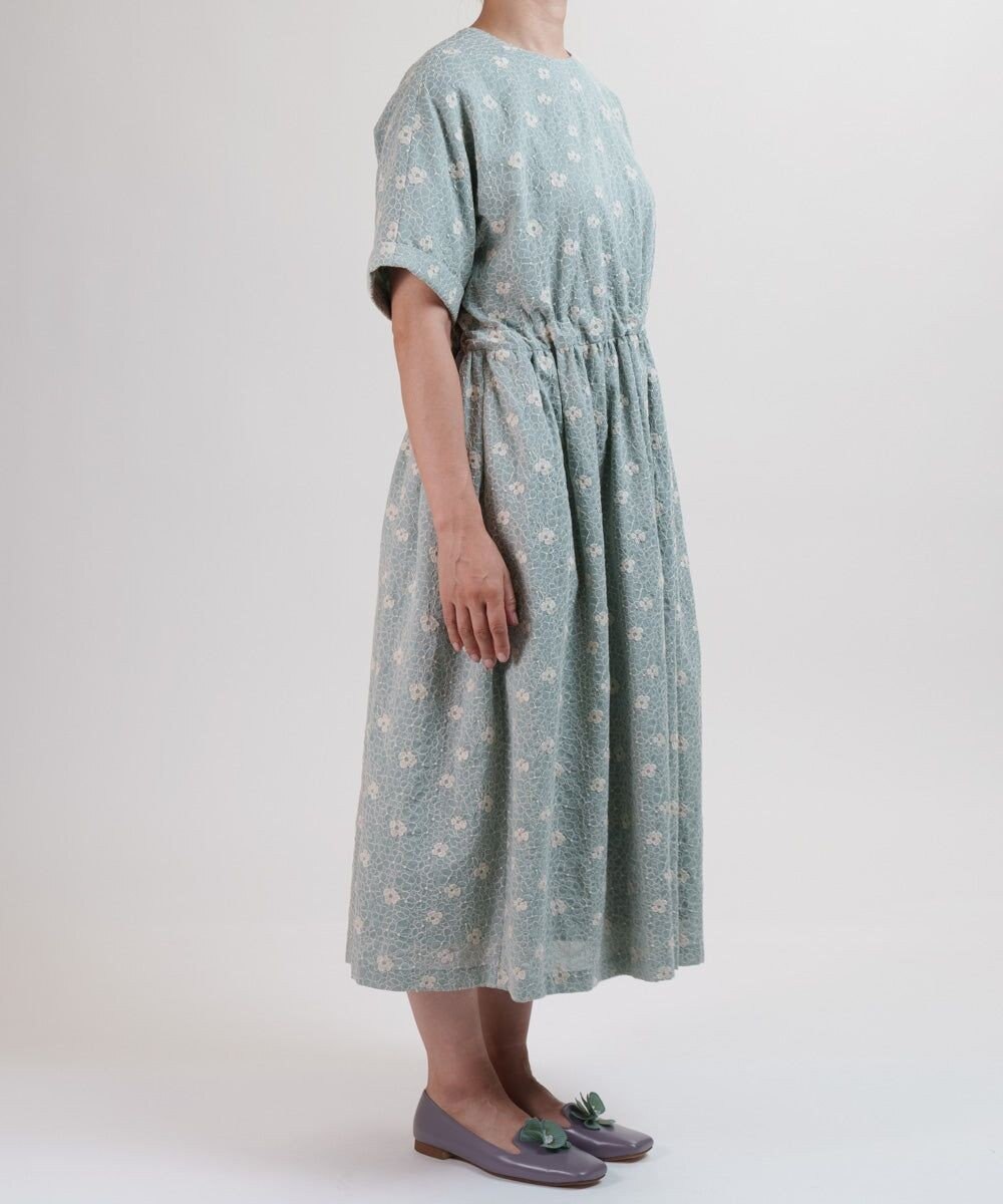 muuc 【手刺繍のような刺繍が美しい】ハイドランジア ドレス 