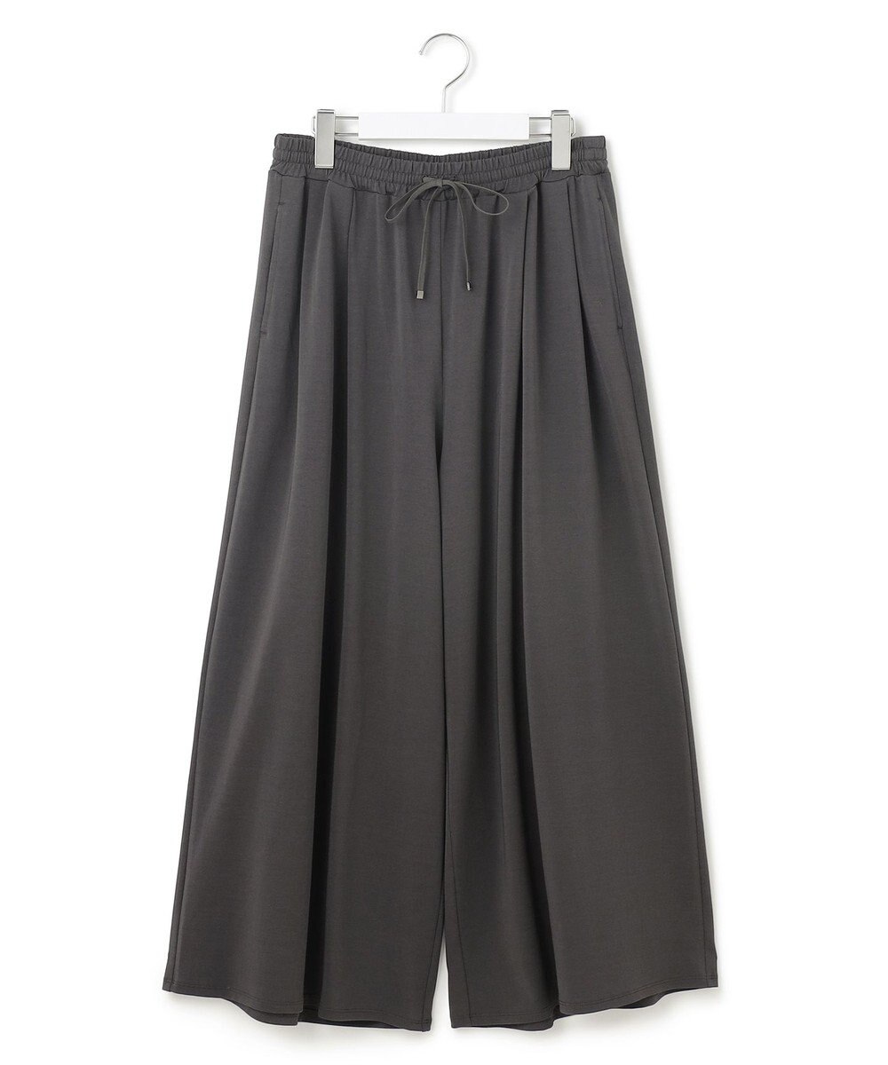 23区 L 【接触冷感/洗える】ツイストコットンプレーティング ワイド パンツ 