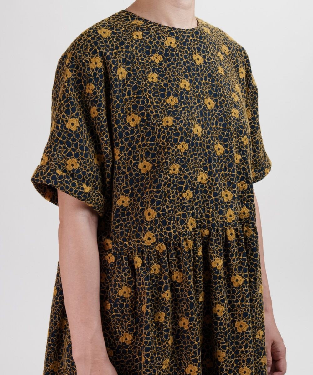 muuc 【手刺繍のような刺繍が美しい】ハイドランジア ドレス 