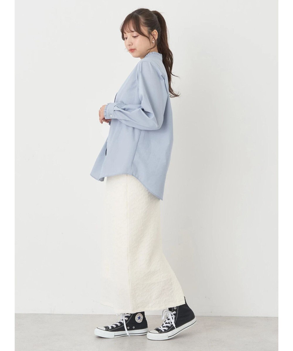 earth music&ecology スタンドフリルシャツ 