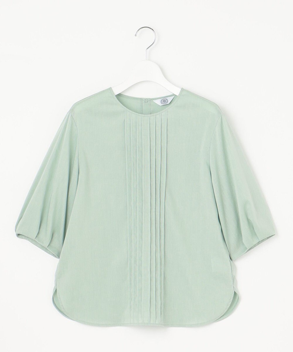 J.PRESS LADIES 【洗える】ラミーポプリン クルーネック ブラウス 