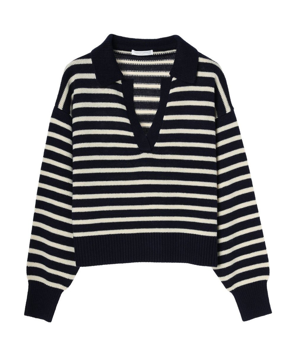 Green Parks キーネックボーダープルオーバー 