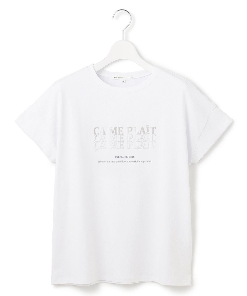 23区 L 【UVカット/洗える】CA ME PLAIT ロゴTシャツ 