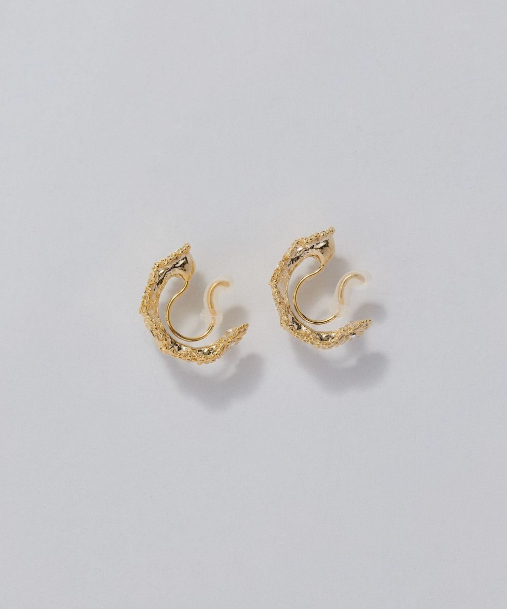 Phoebe 【痛くないシリーズ/金属アレルギー対応】マーガレットフラワーフープライトフィットイヤリング　ゴールド 