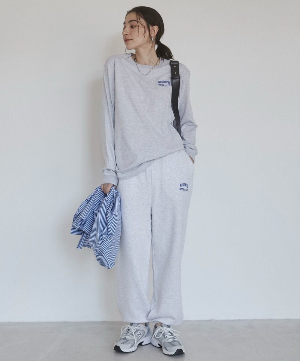 WEGO 【ANGIE VINTAGE】ワンポイント刺繍 裏毛 スウェットパンツ 