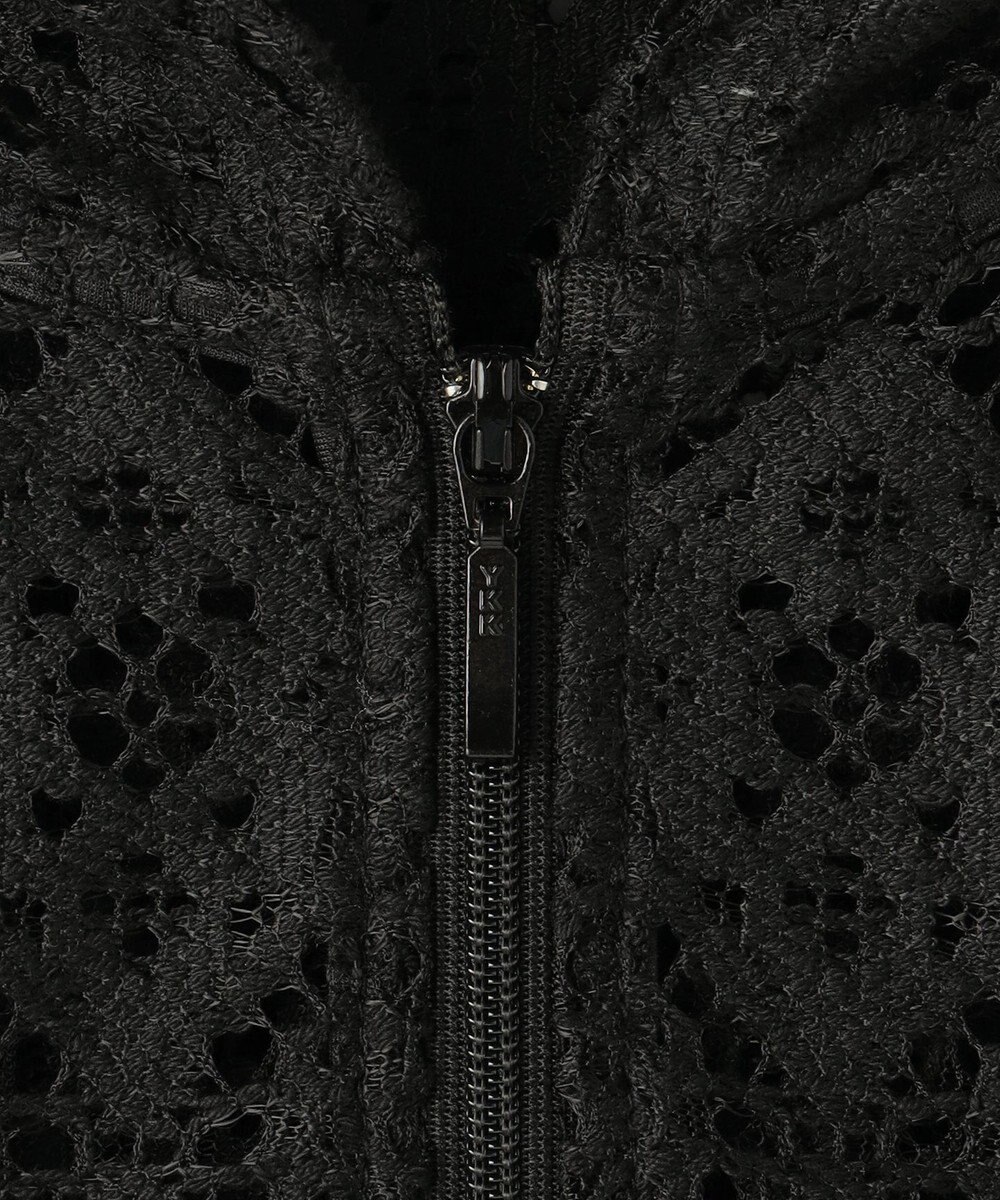 自由区 【WEB限定・1枚で華やぐ・旬スタイル】テクスチャーレーシージップ パーカー 