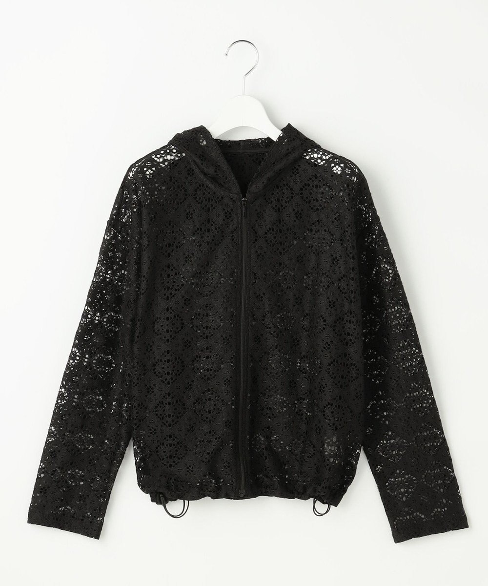 自由区 【WEB限定・1枚で華やぐ・旬スタイル】テクスチャーレーシージップ パーカー 