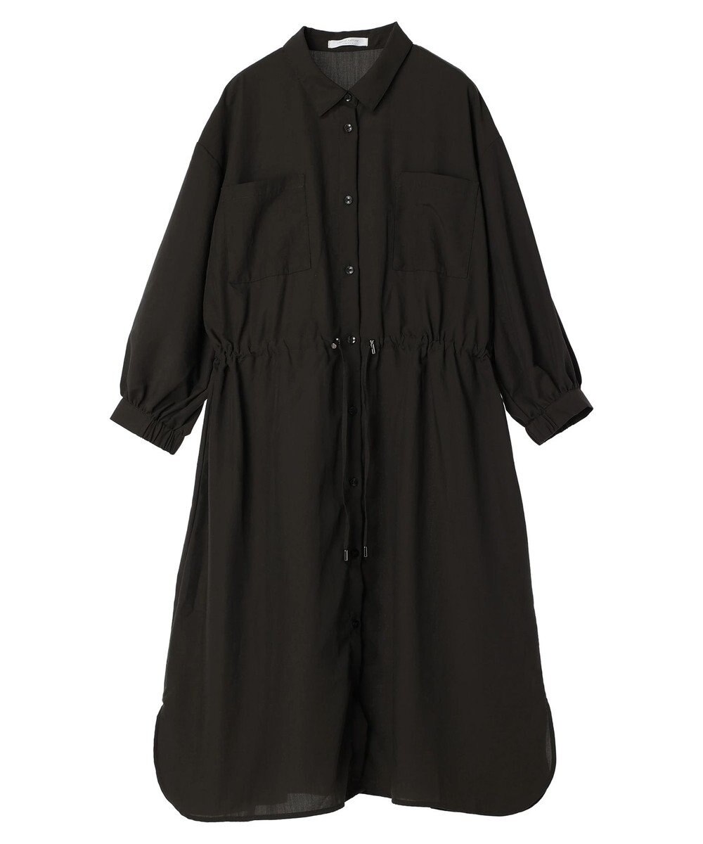 Green Parks ミディ丈ドロストシャツワンピース 