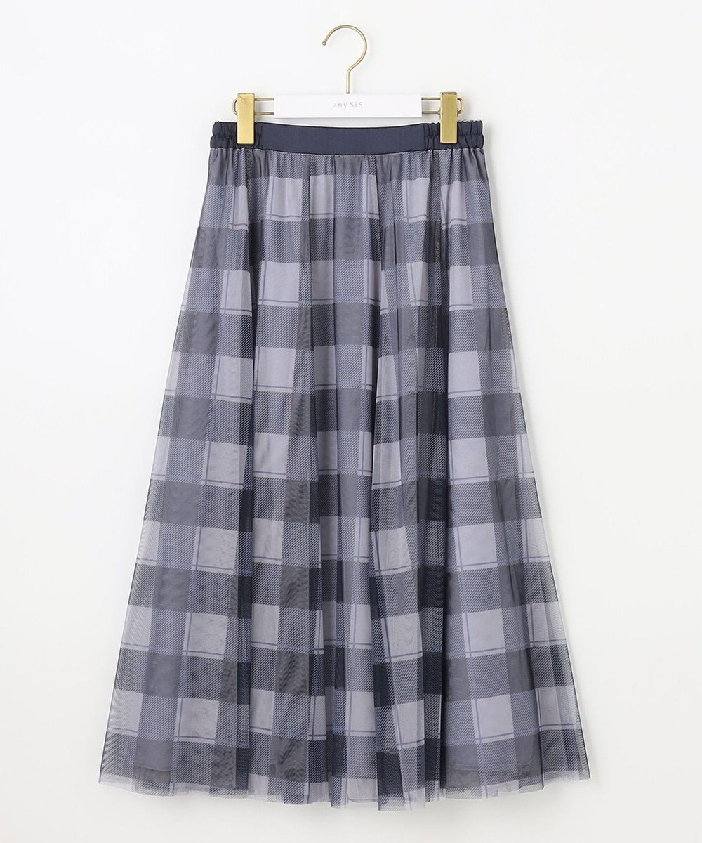 ANY SIS 【美人百花7月号掲載】2WAYチェックチュールリバーシブル スカート 