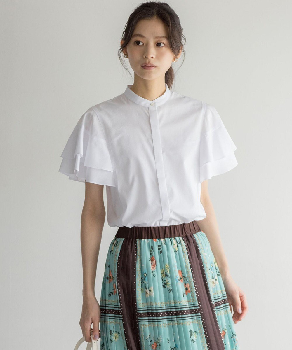 組曲 L コットンレーヨンシャーティング ブラウス 