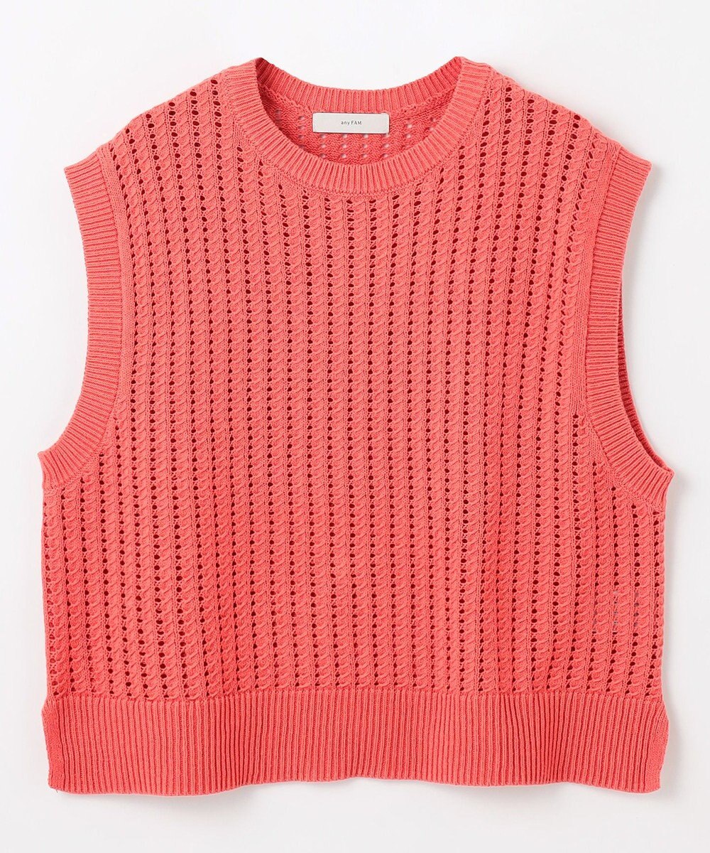 ANY L パターンメッシュニットベスト 