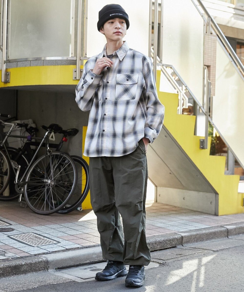 WEGO 【ウエストゴム/MLサイズ展開】ナイロンイージーパンツ 