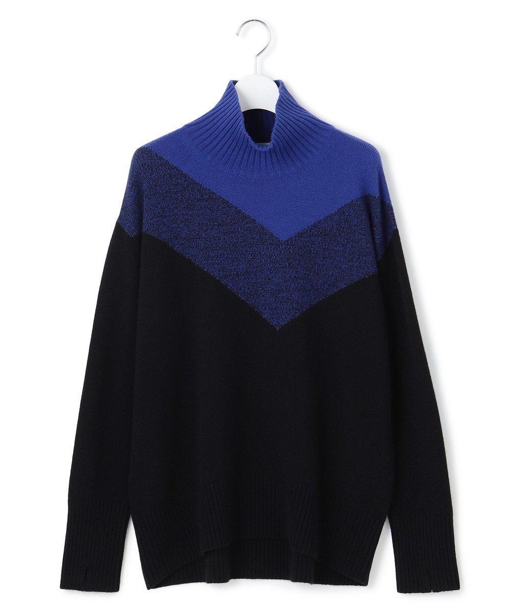 ICB L ソフトカシミヤミックス インターシャ ハイネックニット 