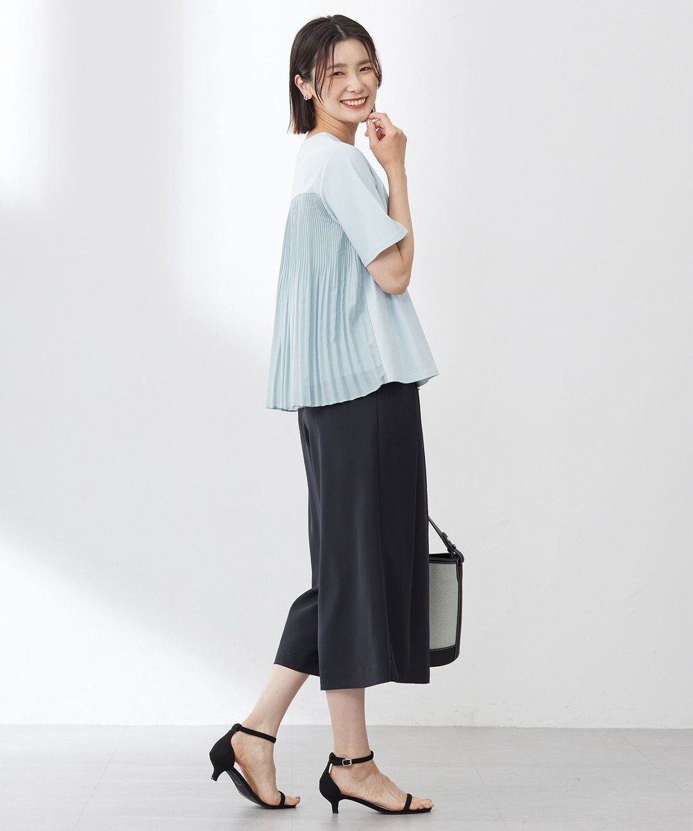 J.PRESS LADIES L 【洗える】コットンスムース バック プリーツ カットソー 