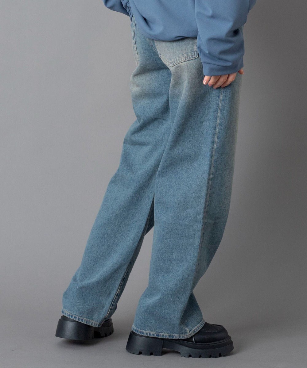 WEGO 【ユニセックス着用ITEM/ウエスト調整可】ストレートデニムパンツ 