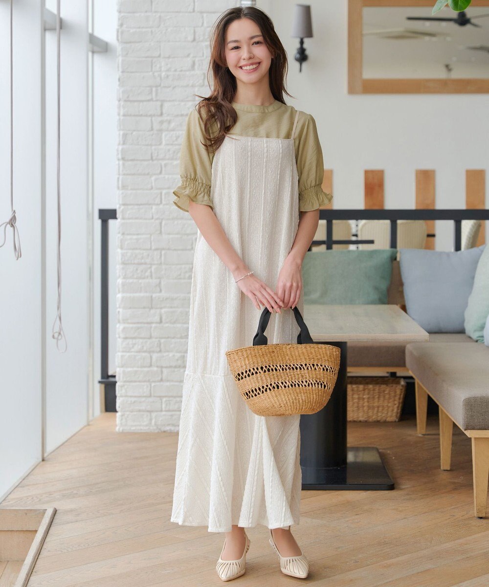 Tiaclasse 【洗える】シアーシャーリング2WAYブラウス 