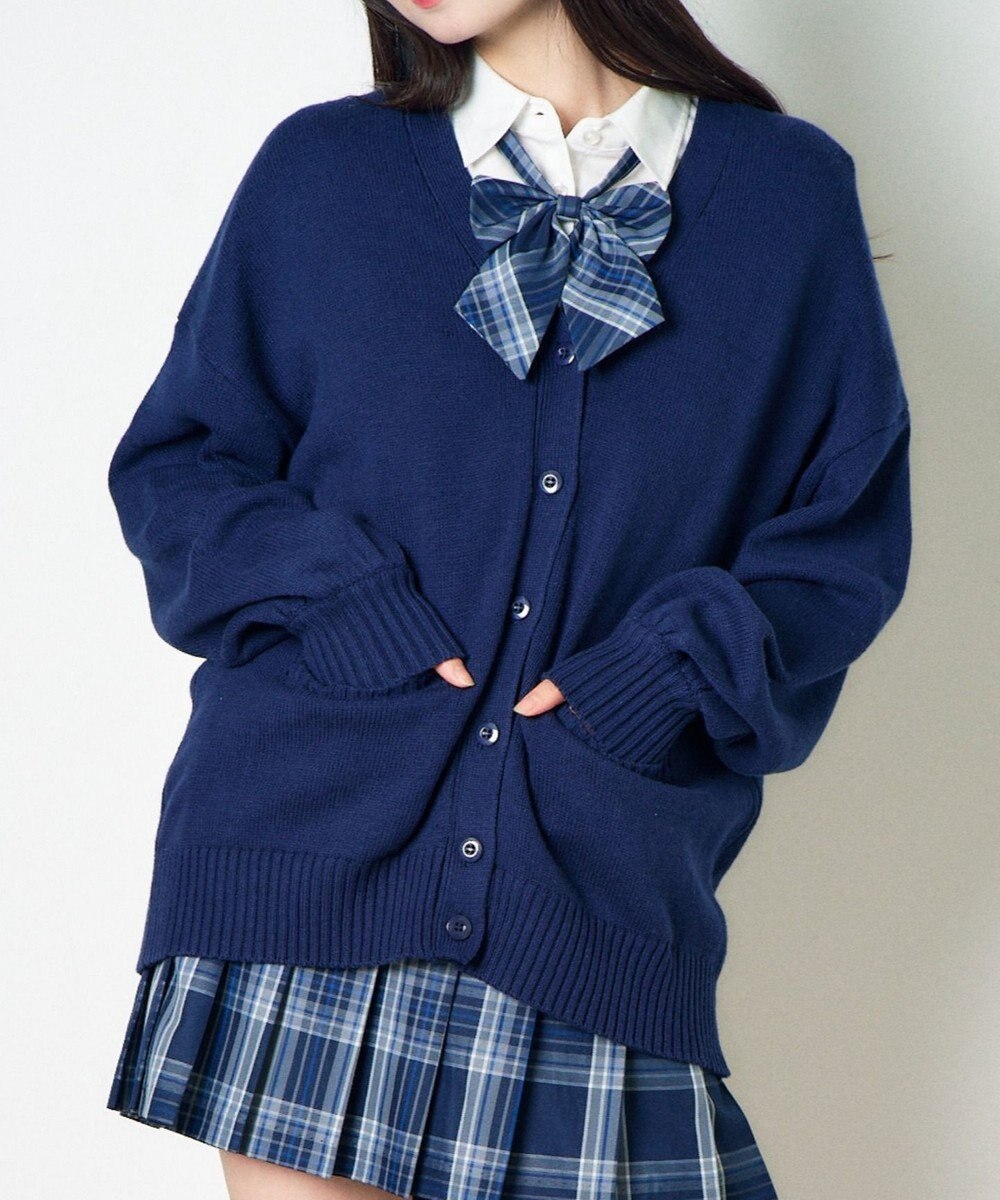 WEGO 【SCHOOLITEM】ニットカーディガン ネイビー